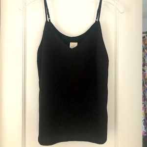 Black Chiffon Tank with Adjustable Straps